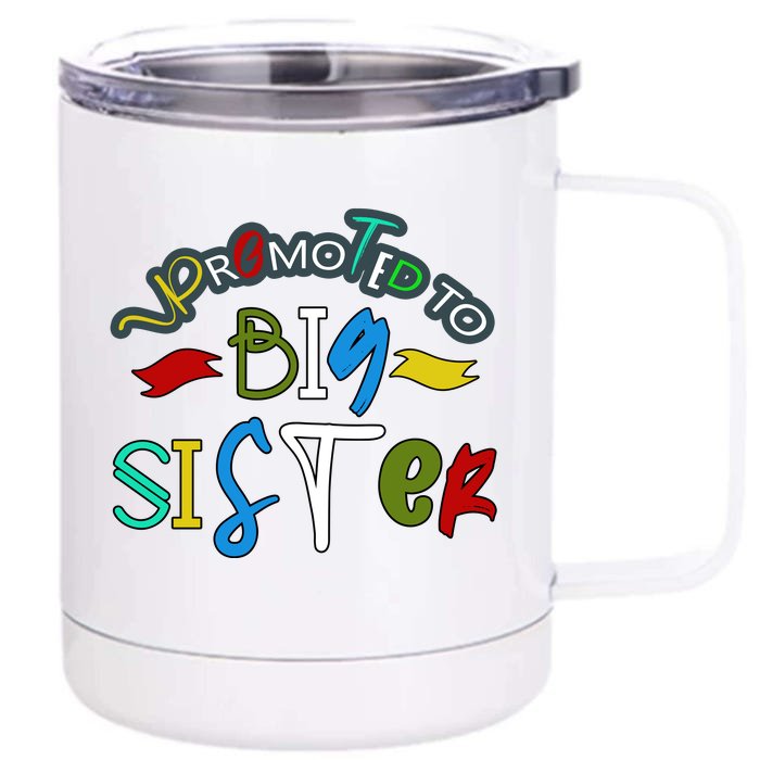 Promoted To Big Sister Est. 2024 Funny First Time New Sister Front & Back 12oz Stainless Steel Tumbler Cup