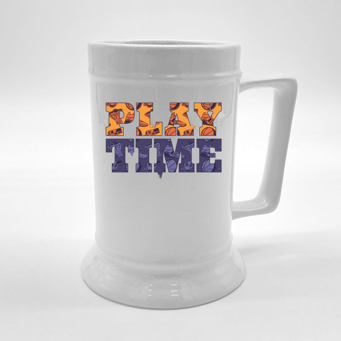 Play Time Basketball Front & Back Beer Stein