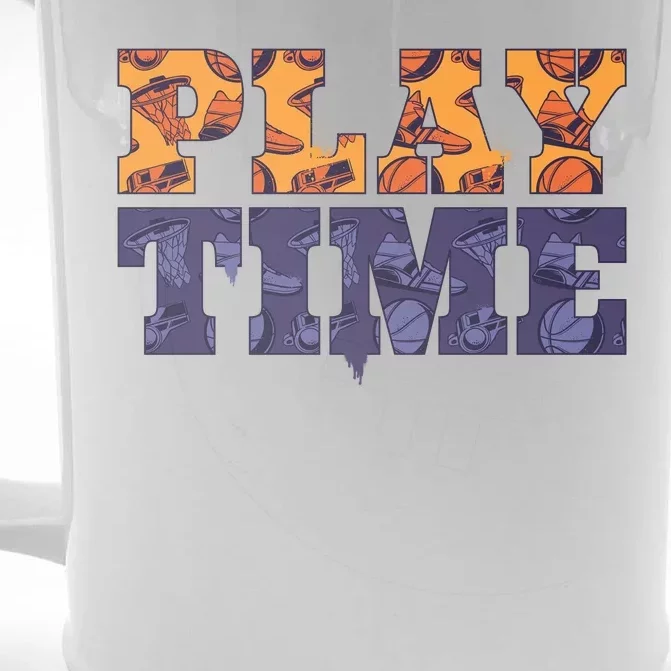 Play Time Basketball Front & Back Beer Stein