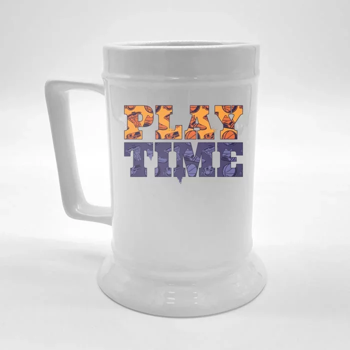 Play Time Basketball Front & Back Beer Stein