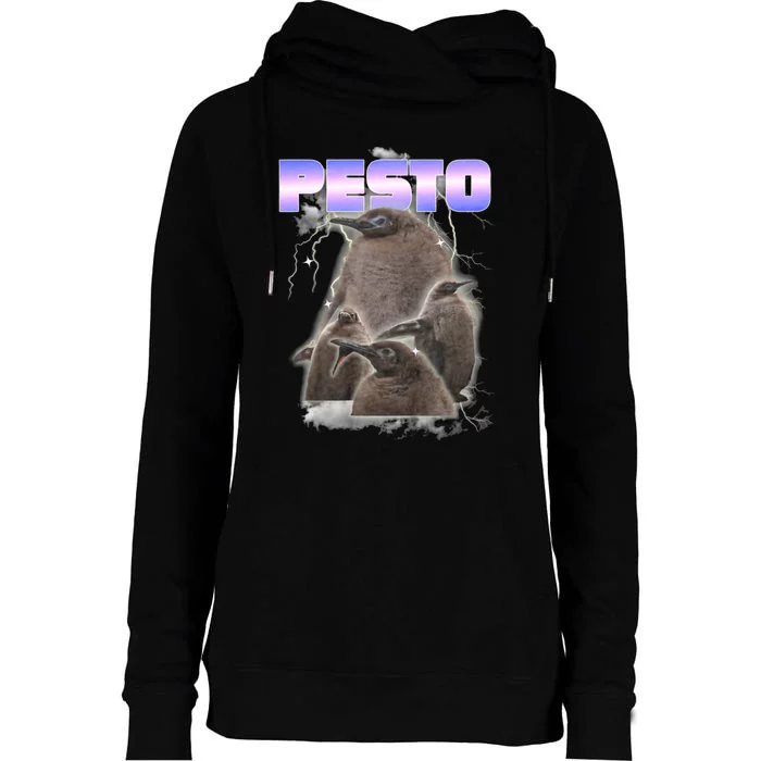 Pesto The Big Penguin Retro Womens Funnel Neck Pullover Hood