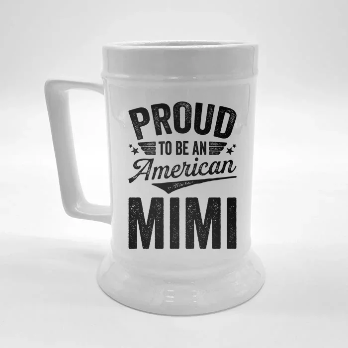 Proud To Be An American Mimi 4th Of July Gift Front & Back Beer Stein