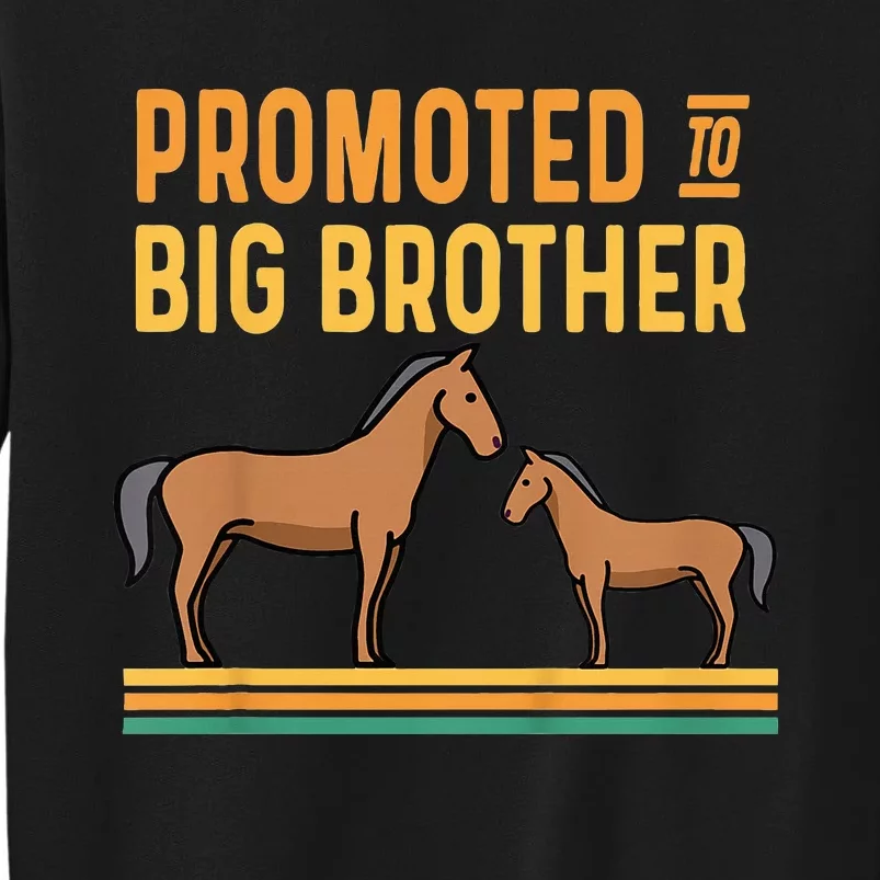 Promoted to Big Brother Baby Announcement Horse Tall Sweatshirt