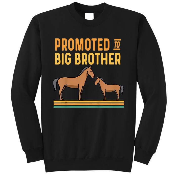 Promoted to Big Brother Baby Announcement Horse Tall Sweatshirt