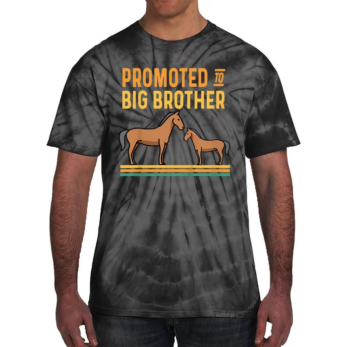 Promoted to Big Brother Baby Announcement Horse Tie-Dye T-Shirt