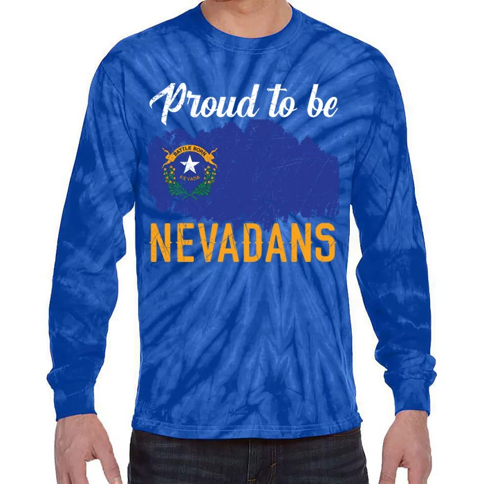 Proud To Be Nevadans Usa America Nevadians I Love Nevada Cool Gift Tie-Dye Long Sleeve Shirt