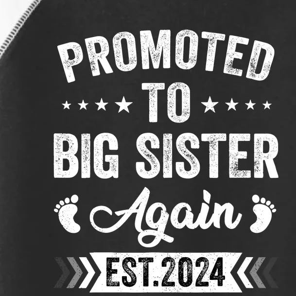 Promoted To Big Sister Again Est 2024 Announcement Toddler Fine Jersey T-Shirt