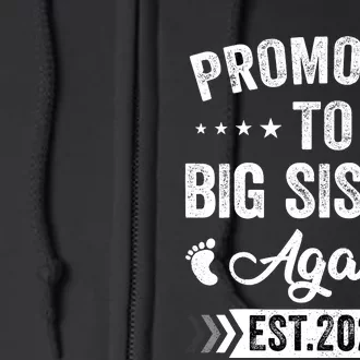 Promoted To Big Sister Again Est 2024 Announcement Full Zip Hoodie