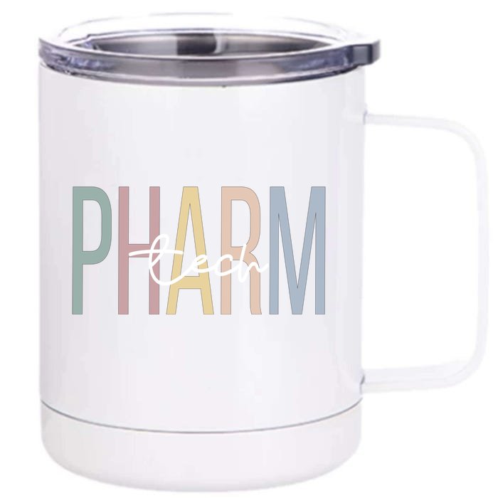 Pharmacy Technologist Boho Pharmacy Tech Gift Front & Back 12oz Stainless Steel Tumbler Cup