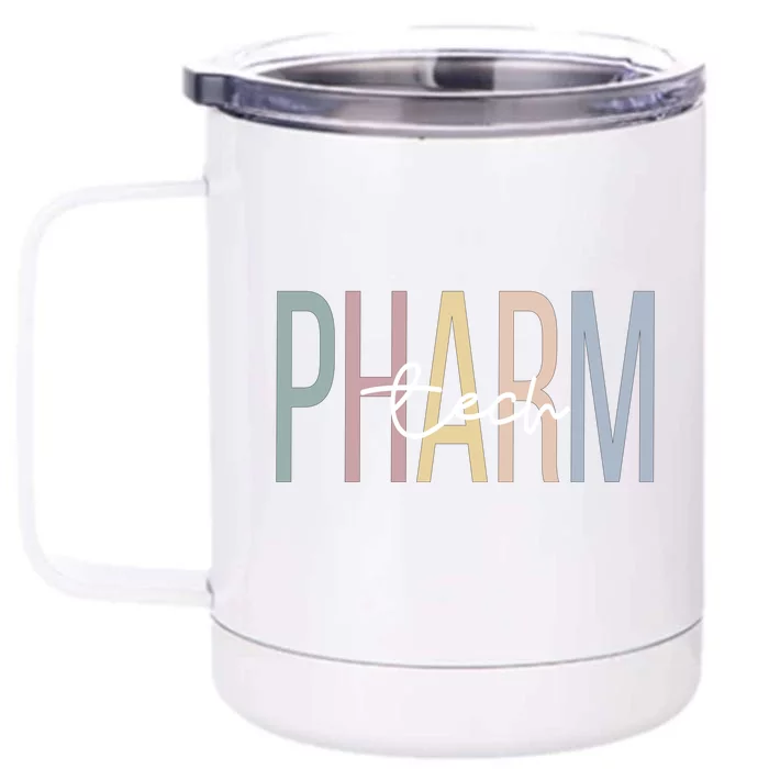 Pharmacy Technologist Boho Pharmacy Tech Gift Front & Back 12oz Stainless Steel Tumbler Cup