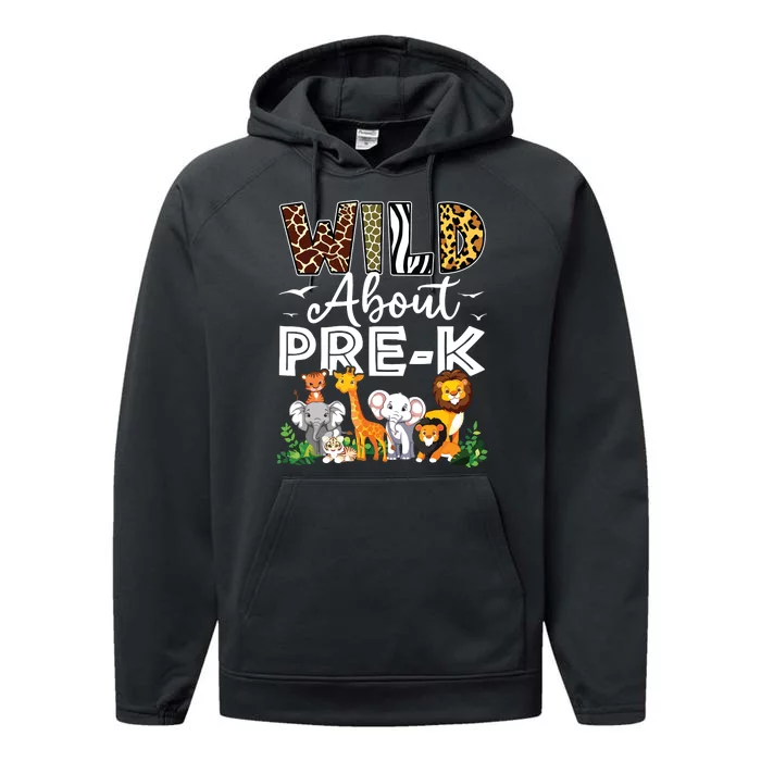 Prek Teacher Back To School Wild About Prek Performance Fleece Hoodie