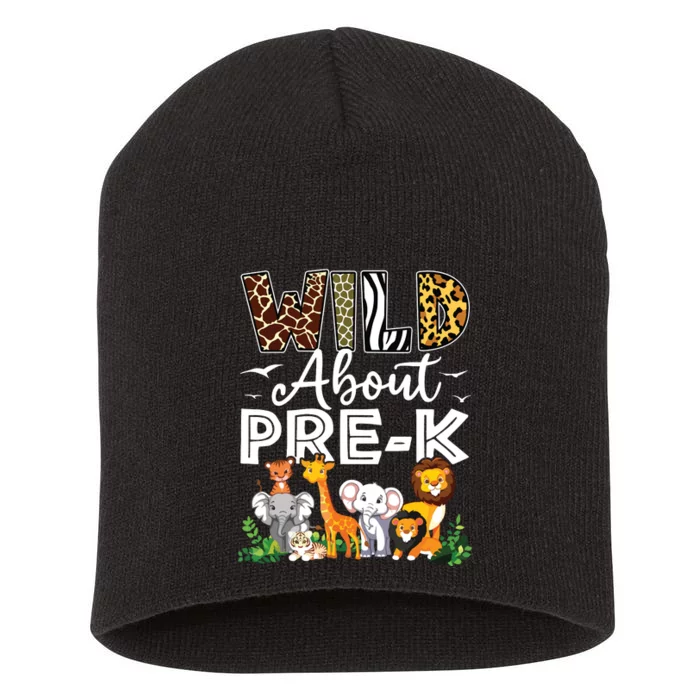 Prek Teacher Back To School Wild About Prek Short Acrylic Beanie