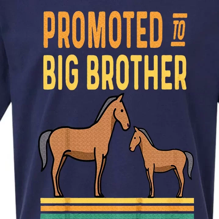 Promoted to Big Brother Baby Announcement Horse Mare Pony Sueded Cloud Jersey T-Shirt