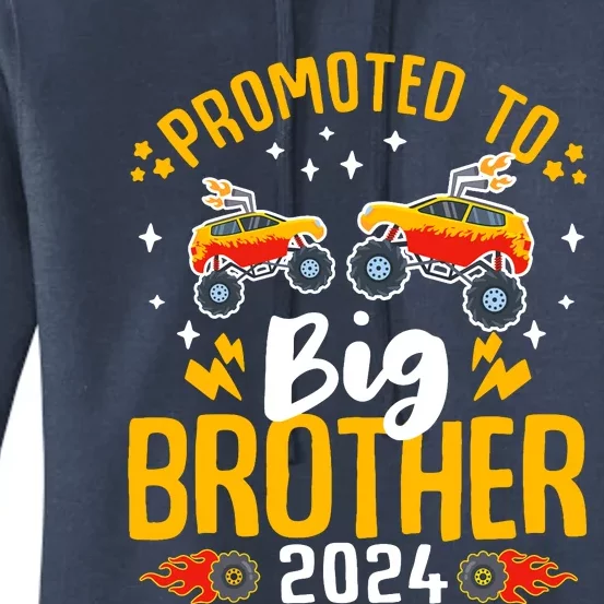 Promoted To Big Brother 2024 Monster Truck Boy Women's Pullover Hoodie