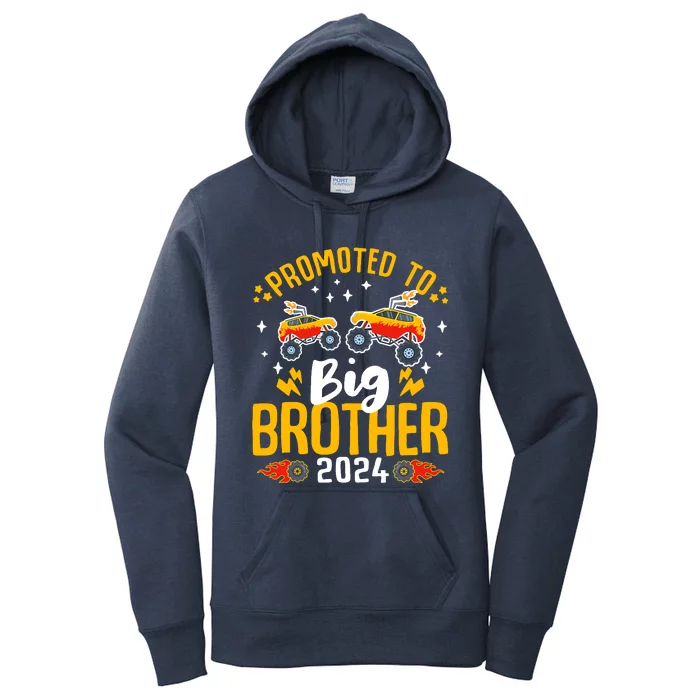 Promoted To Big Brother 2024 Monster Truck Boy Women's Pullover Hoodie