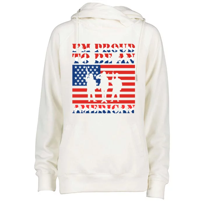 Proud To Be An American Gift Womens Funnel Neck Pullover Hood