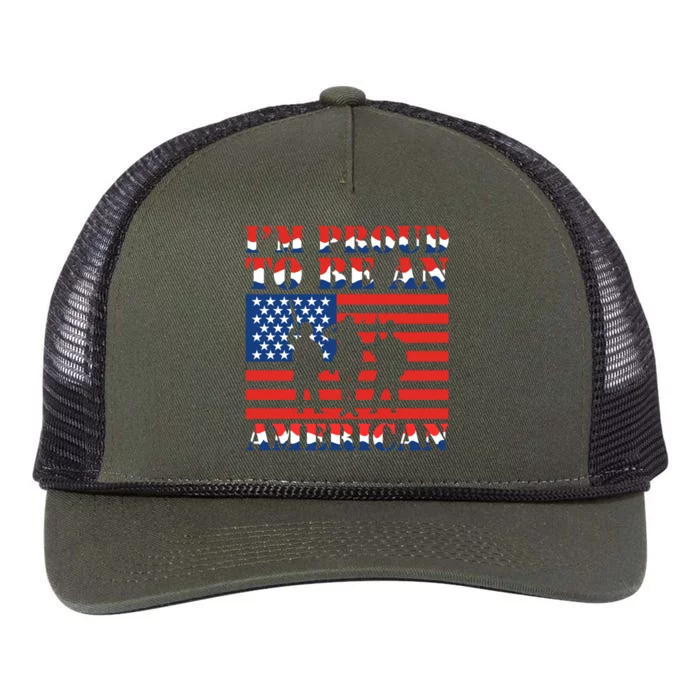 Proud To Be An American Gift Retro Rope Trucker Hat Cap