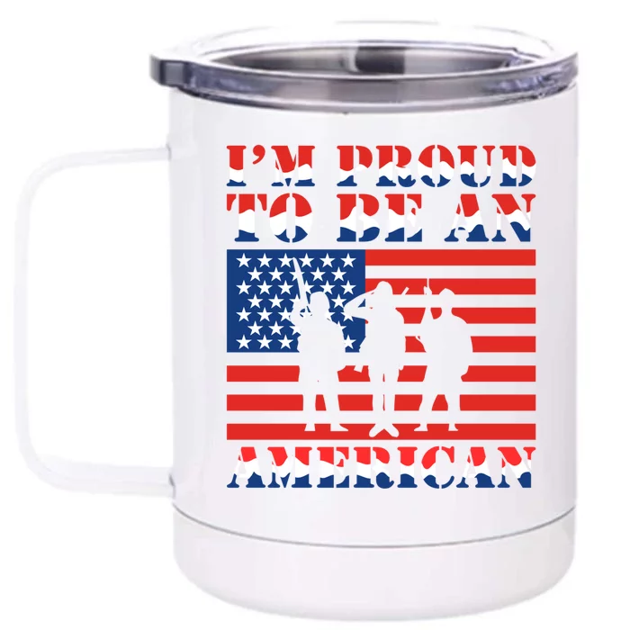 Proud To Be An American Gift Front & Back 12oz Stainless Steel Tumbler Cup