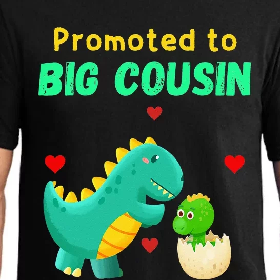 Promoted To Big Cousin Dinosaur I Love U Baby Kiss Pajama Set