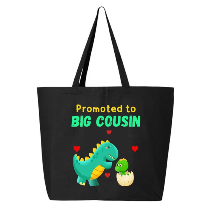 Promoted To Big Cousin Dinosaur I Love U Baby Kiss 25L Jumbo Tote