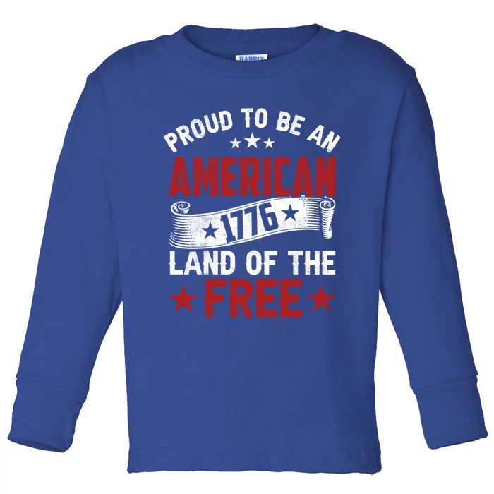 Proud To Be An American Cute Gift Toddler Long Sleeve Shirt