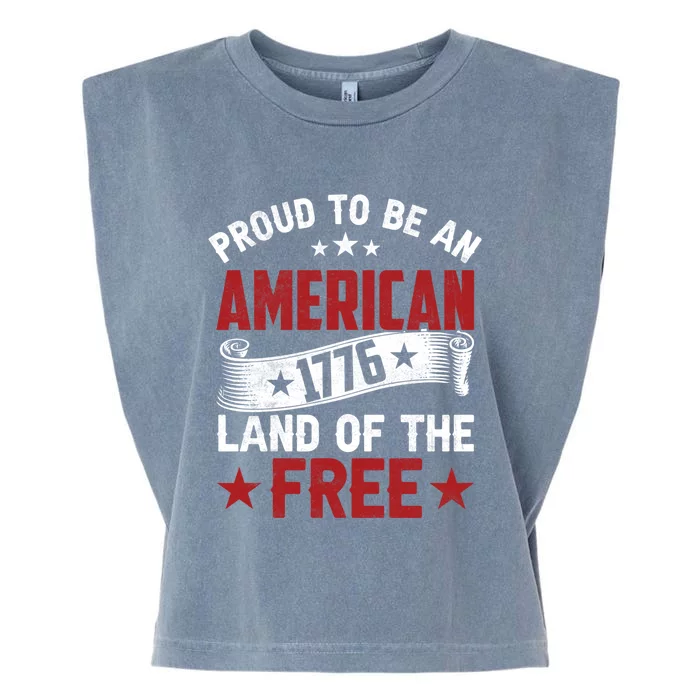 Proud To Be An American Cute Gift Garment-Dyed Women's Muscle Tee