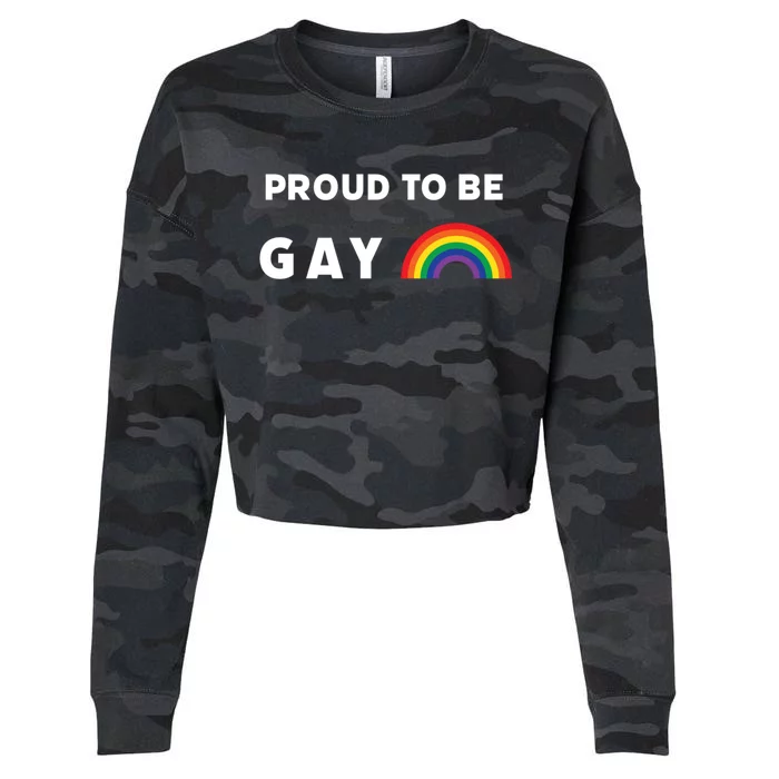 Proud To Be Gay Fun Lgbt Pride Cool Gift Cropped Pullover Crew