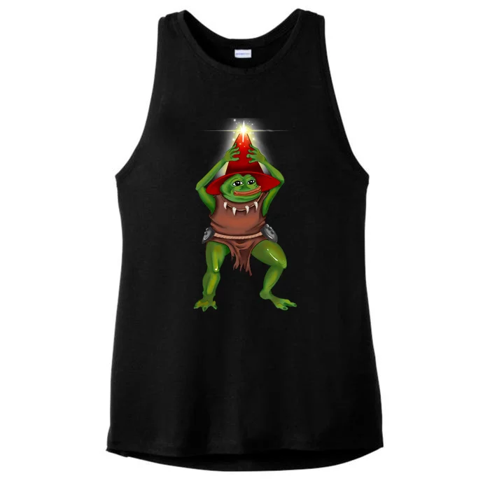 Pepe The Bullywug Ladies Tri-Blend Wicking Tank