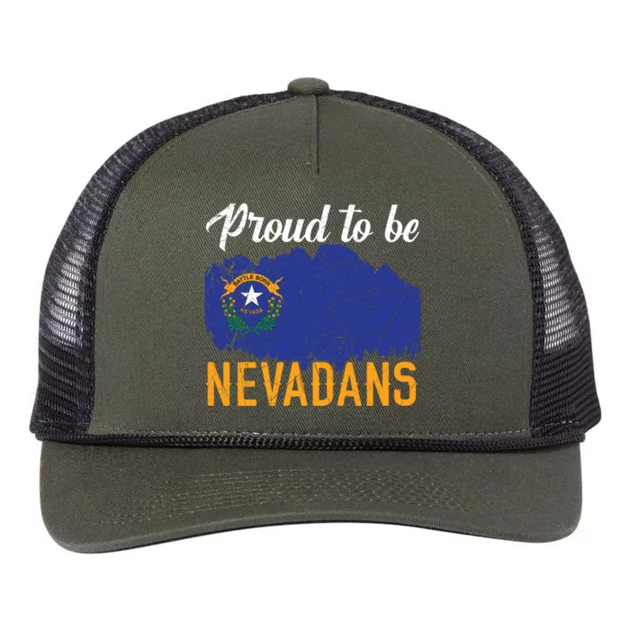 Proud To Be Nevadans Usa America Nevadians I Love Nevada Gift Retro Rope Trucker Hat Cap