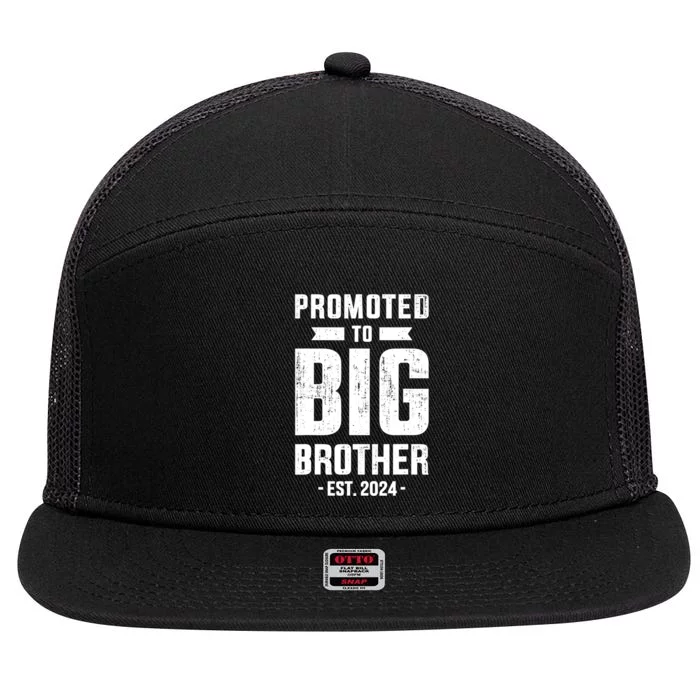 Promoted To Big Brother Est 2024 For Pregnancy Or New Baby 7 Panel Mesh Trucker Snapback Hat