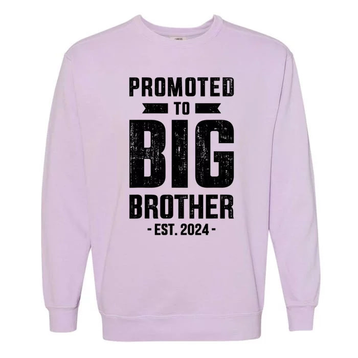 Promoted To Big Brother Est 2024 For Pregnancy Or New Baby Garment-Dyed Sweatshirt