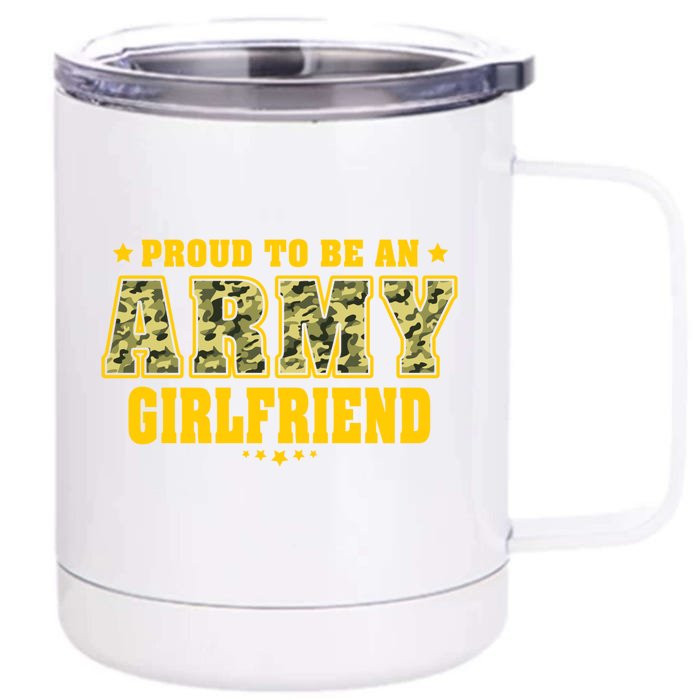 Proud To Be An Army Friend Camo Pride Military Couple Meaningful Gift Front & Back 12oz Stainless Steel Tumbler Cup