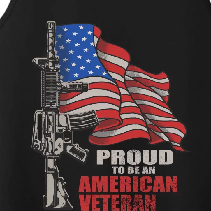 Proud To Be An American Veteran Cool Gift Performance Tank