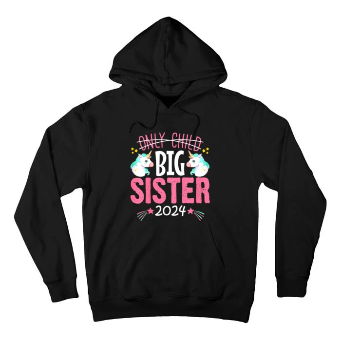 Promoted To Big Sister Est 2024 Unicorn Tall Hoodie