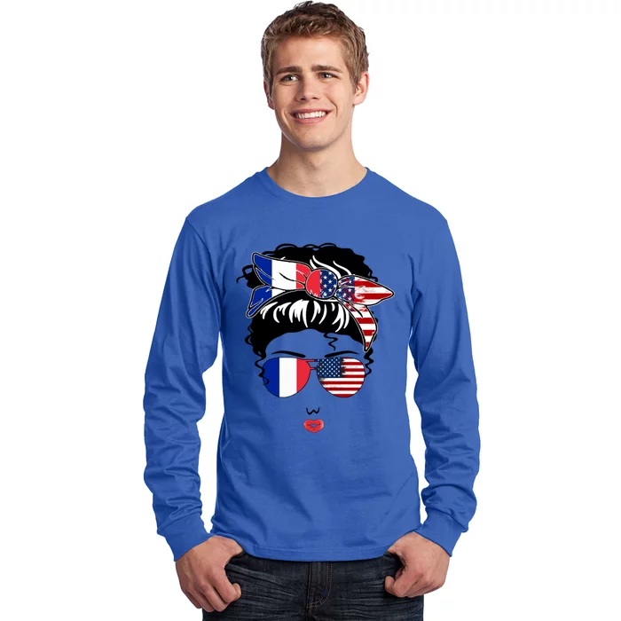 Proud To Be French American Cool French American Mama Great Gift Long Sleeve Shirt