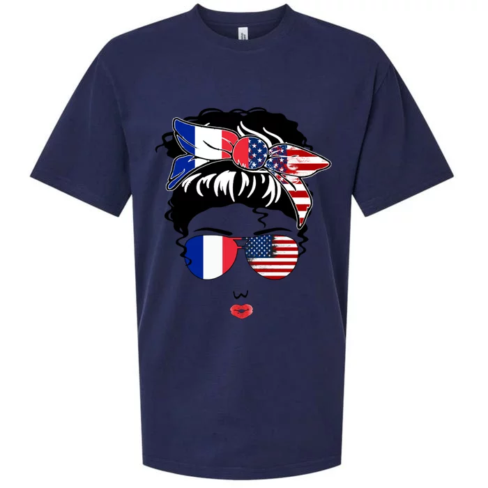 Proud To Be French American Cool French American Mama Great Gift Sueded Cloud Jersey T-Shirt