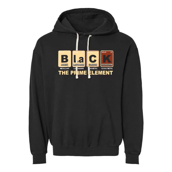 Periodic Table Black The Prime Element Black History Month Garment-Dyed Fleece Hoodie