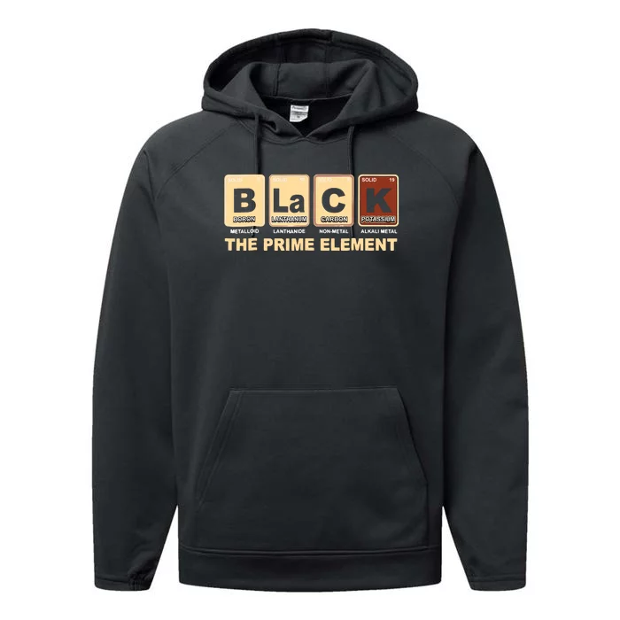 Periodic Table Black The Prime Element Black History Month Performance Fleece Hoodie