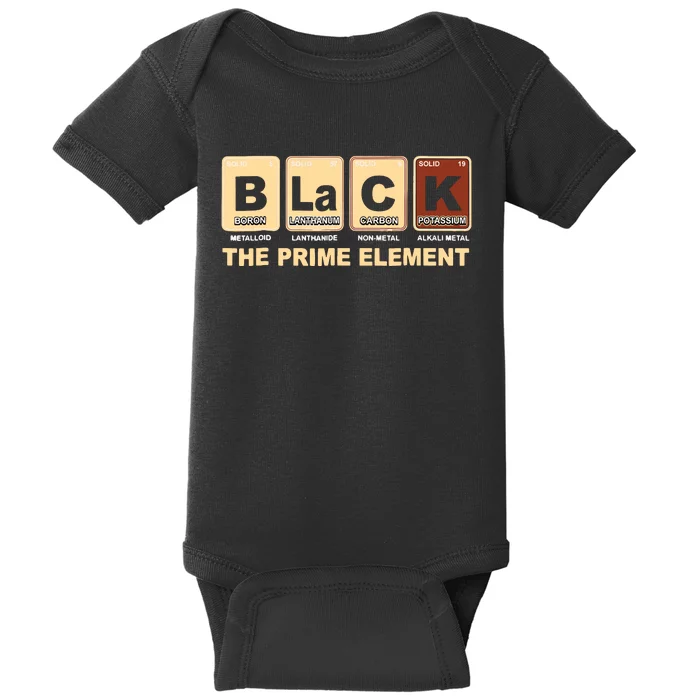 Periodic Table Black The Prime Element Black History Month Baby Bodysuit