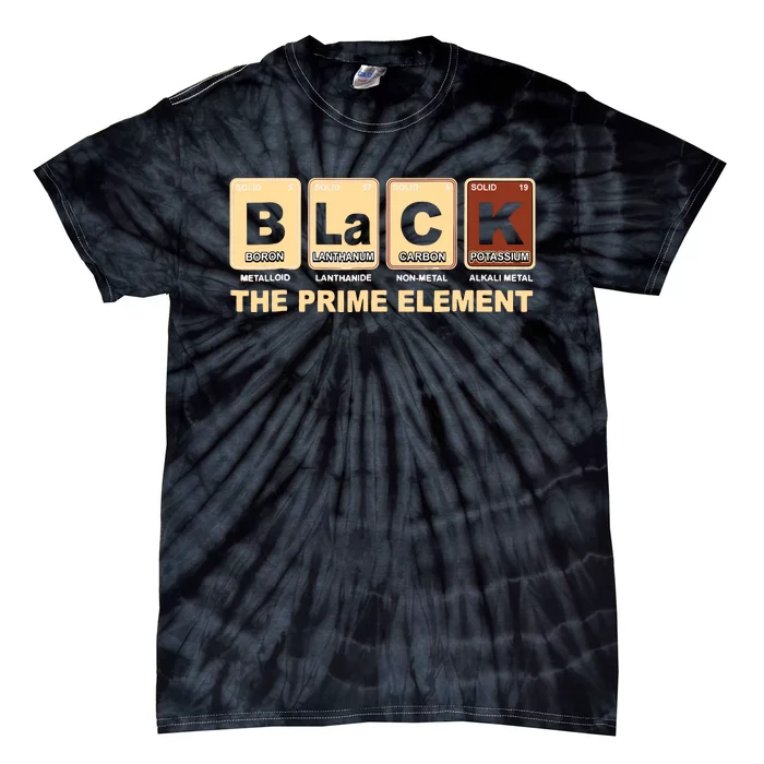 Periodic Table Black The Prime Element Black History Month Tie-Dye T-Shirt