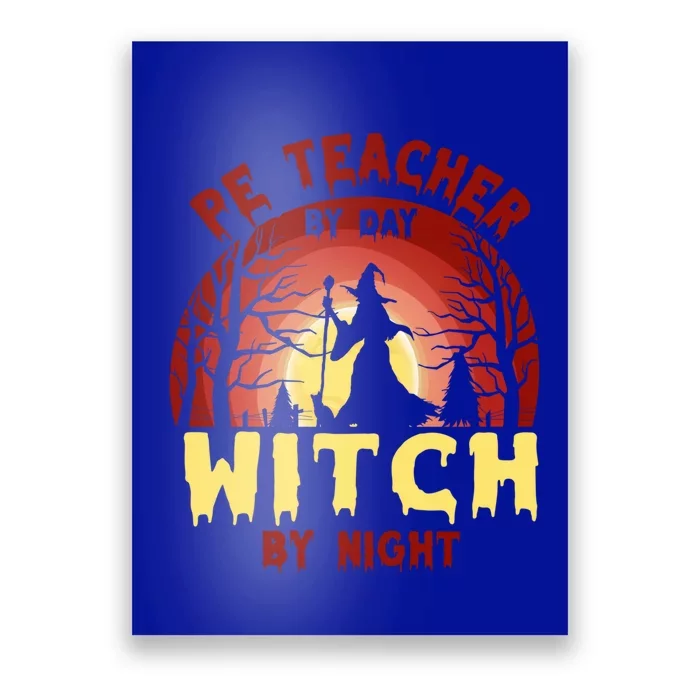 Pe Teacher By Day Witch By Night Funny Halloween Costume Cool Gift Poster