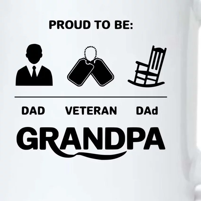 Proud To Be Dad Veteran Dad Grandpa Gift Black Color Changing Mug