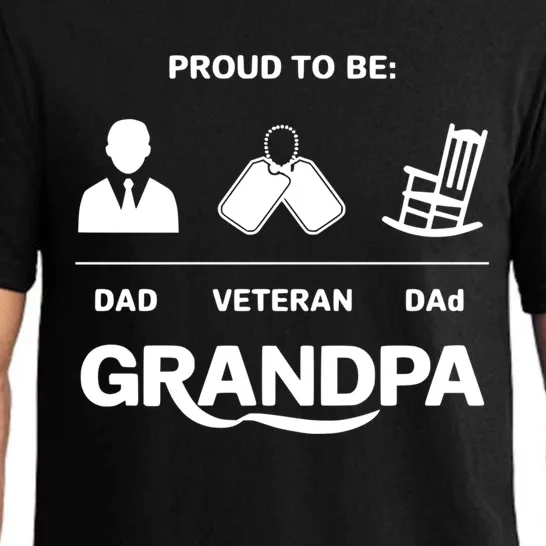 Proud To Be Dad Veteran Dad Grandpa Gift Pajama Set