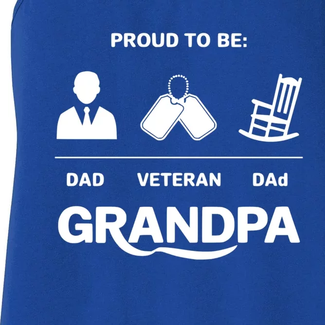 Proud To Be Dad Veteran Dad Grandpa Gift Women's Racerback Tank