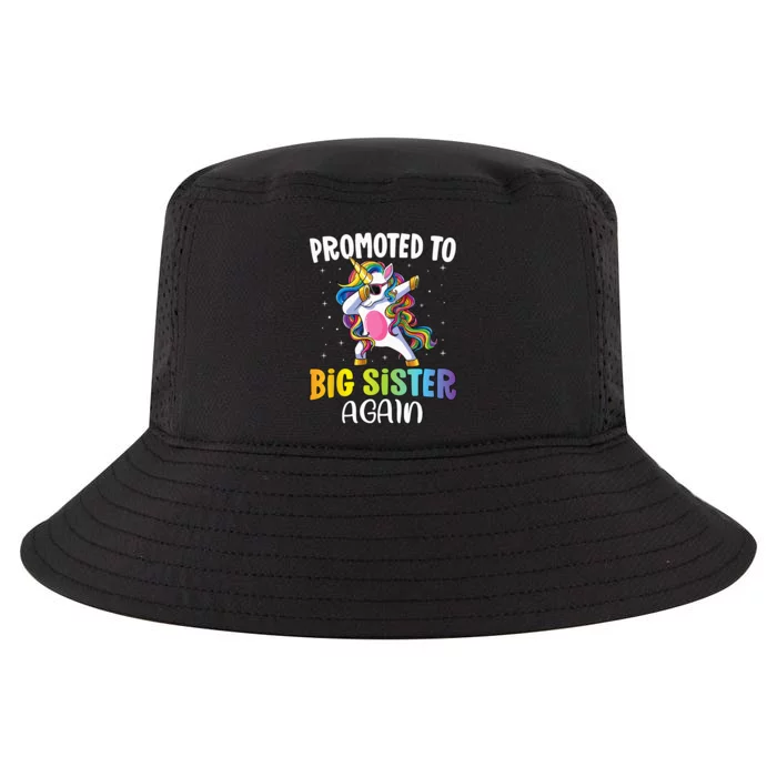 Promoted to Big Sister Again Sister Unicorn Cool Comfort Performance Bucket Hat