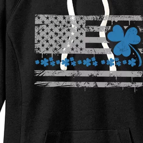 Police Thin Blue Line St Patrick's Day Cute Gift Women's Fleece Hoodie