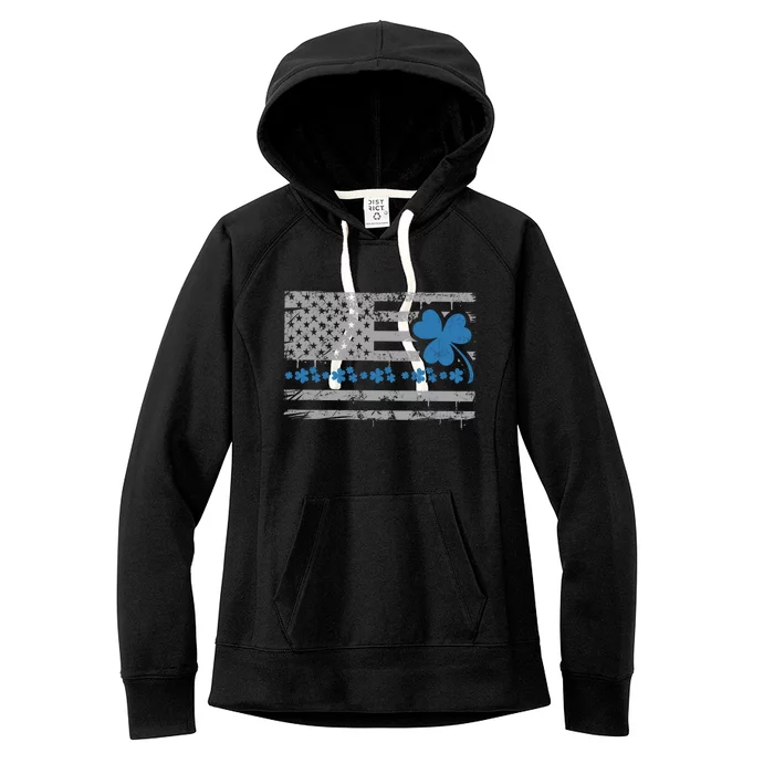 Police Thin Blue Line St Patrick's Day Cute Gift Women's Fleece Hoodie