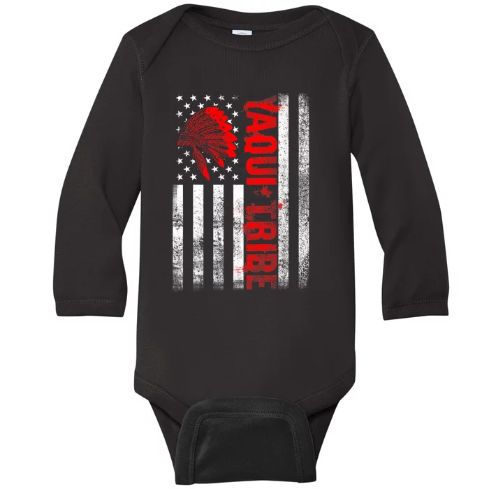 Proud To Be Yaqui Native American Indigenous Pride Indian Baby Long Sleeve Bodysuit