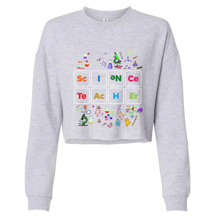 Periodic Table Chemist Nerd Science Teacher Chemistry Sweatshirt Cropped Pullover Crew