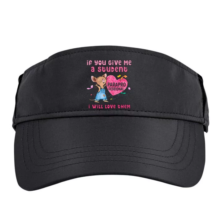 Paraprofessional Teacher Cute Heart Day Adult Drive Performance Visor